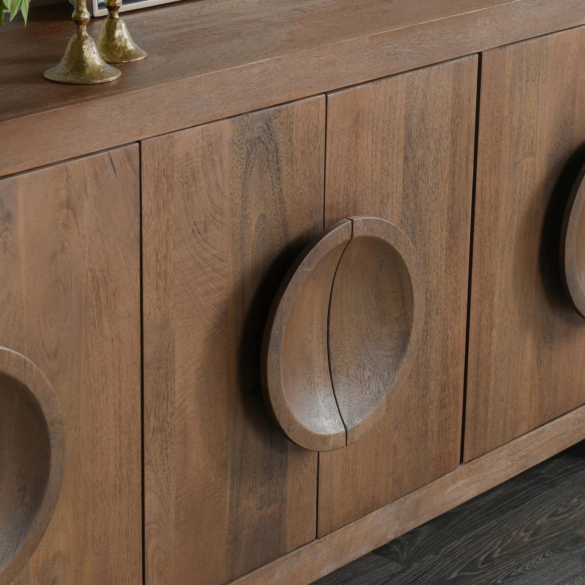 Vally 6-Door Natural Mango Wood Sideboard by Classic Home in natural. Made from mango wood in a transitional style.