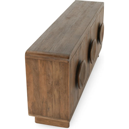 Vally 6-Door Natural Mango Wood Sideboard by Classic Home in natural. Made from mango wood in a transitional style.