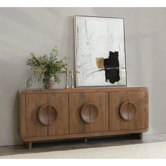 Vally 6-Door Natural Mango Wood Sideboard by Classic Home in natural. Made from mango wood in a transitional style.