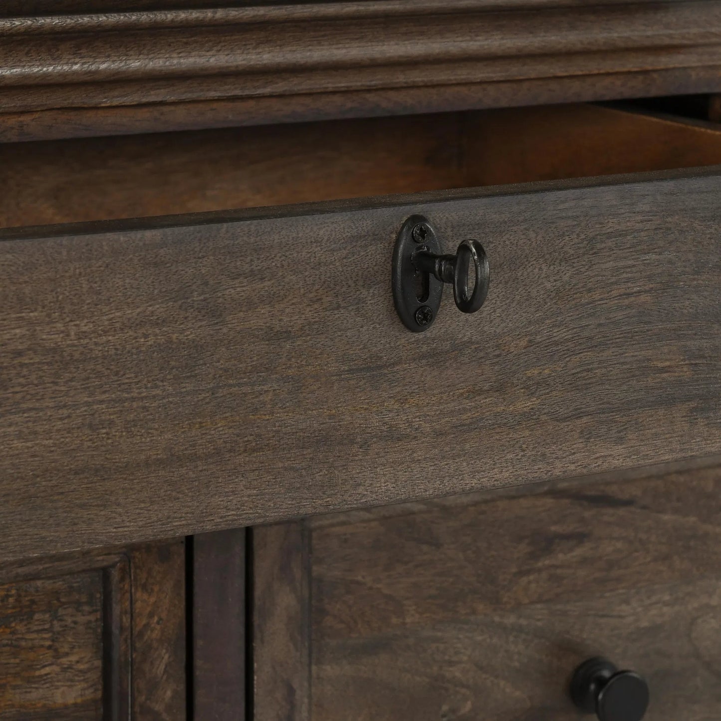 004 SI-2238865 | Closeup | Adelaide Nine-Drawer Mango Wood Dresser by Classic Home in cocoa brown. Made from mango wood in a traditional style.