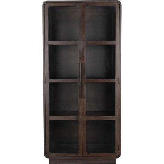 Rogers Mango Wood Curio Cabinet by Classic Home in brown. Made from mango wood in a modern style.