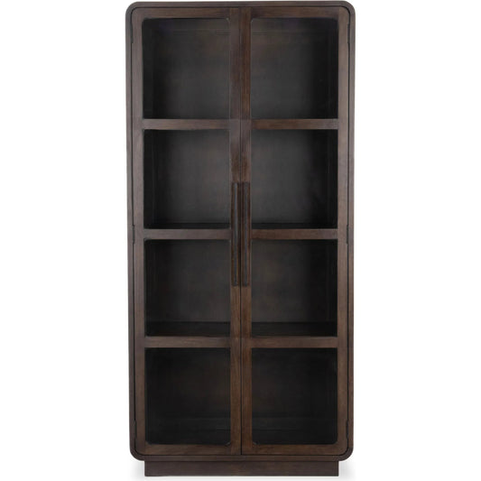 Rogers Mango Wood Curio Cabinet by Classic Home in brown. Made from mango wood in a unique style.