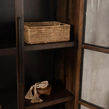 Rogers Mango Wood Curio Cabinet by Classic Home in brown. Made from mango wood in a modern style.