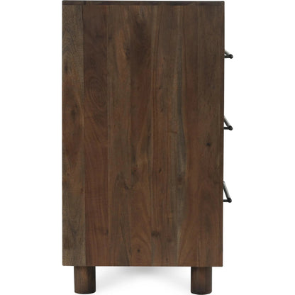 Jaxon Nine-Drawer Acacia Wood Dresser by Classic Home in cocoa brown. Made from acacia wood in a traditional style.