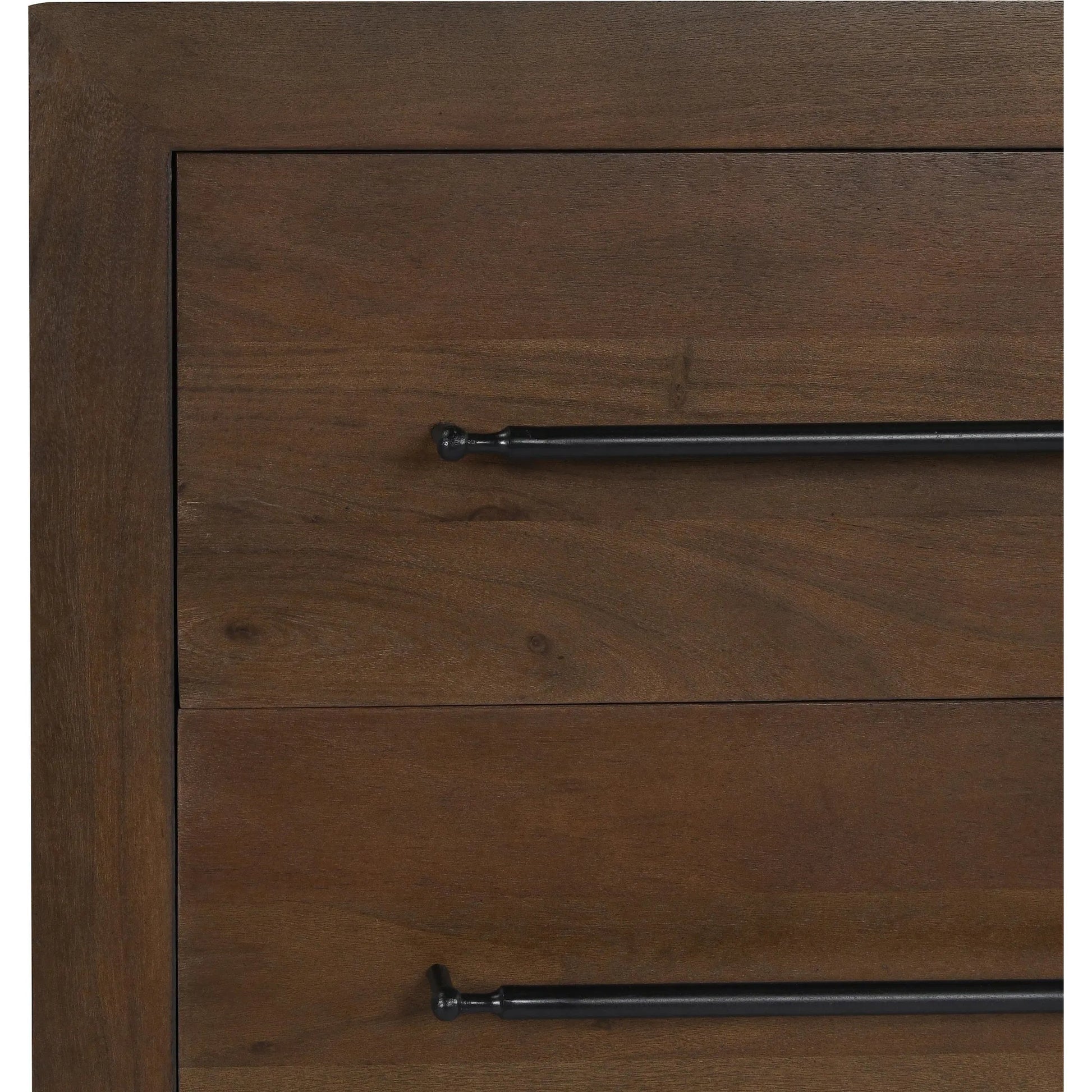 Jaxon Nine-Drawer Acacia Wood Dresser by Classic Home in cocoa brown. Made from acacia wood in a traditional style.