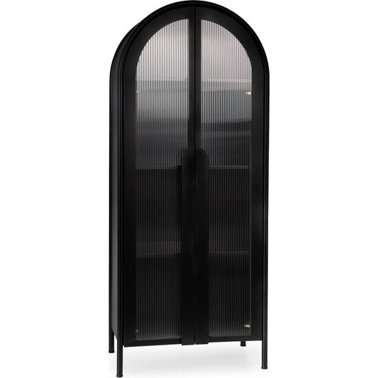 Moca Metal Curio Cabinet by Classic Home in black. Made from metal in a unique style.