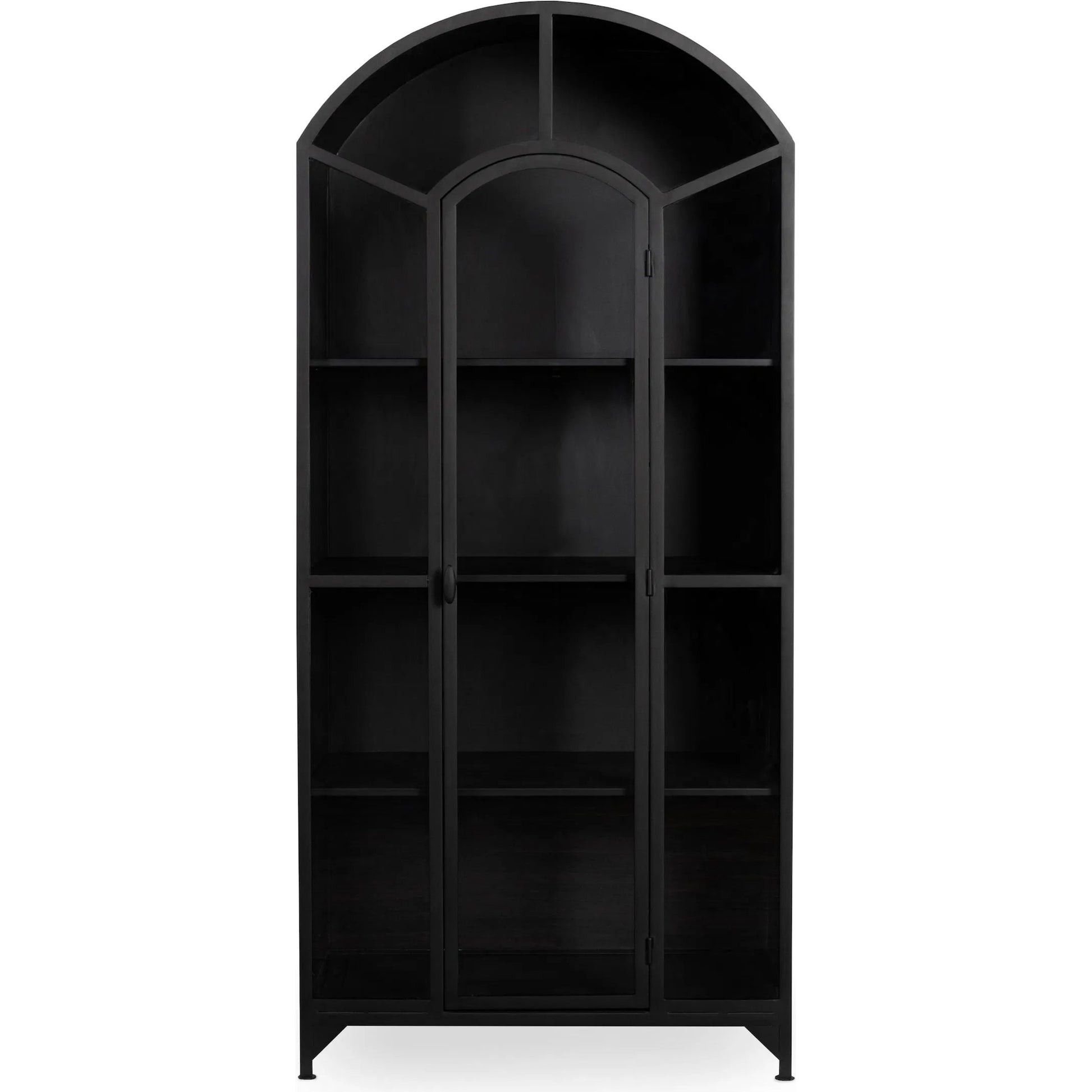 Lillo Metal Curio Cabinet by Classic Home in black. Made from metal in a modern style.