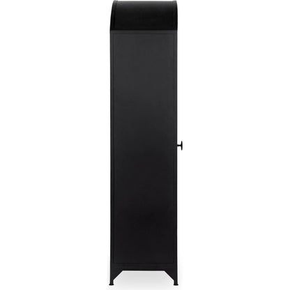 Lillo Metal Curio Cabinet by Classic Home in black. Made from metal in a modern style.