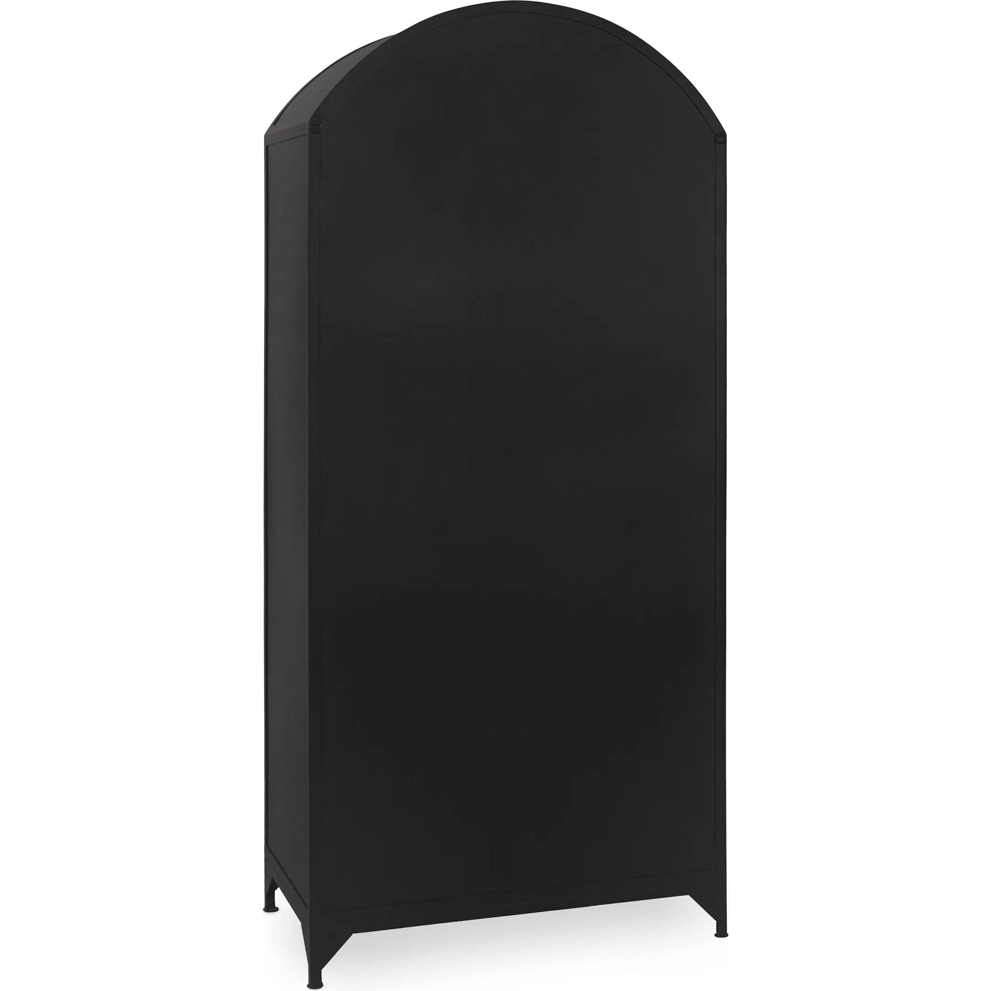 Lillo Metal Curio Cabinet by Classic Home in black. Made from metal in a modern style.