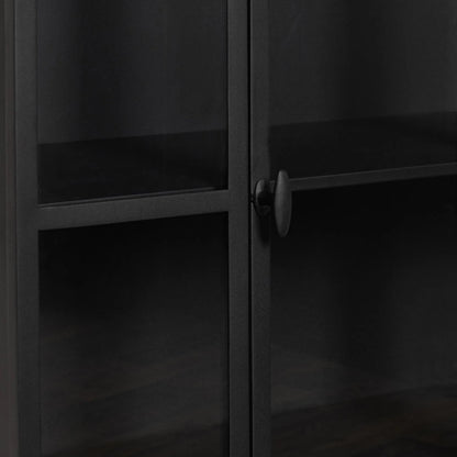 Lillo Metal Curio Cabinet by Classic Home in black. Made from metal in a modern style.