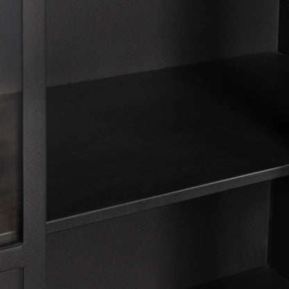 Lillo Metal Curio Cabinet by Classic Home in black. Made from metal in a modern style.