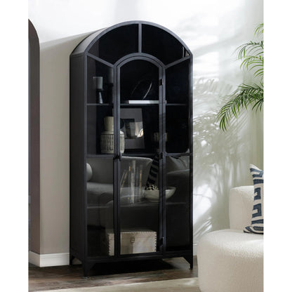 Lillo Metal Curio Cabinet by Classic Home in black. Made from metal in a modern style.