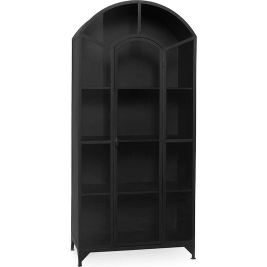 Lillo Metal Curio Cabinet by Classic Home in black. Made from metal in a unique style.