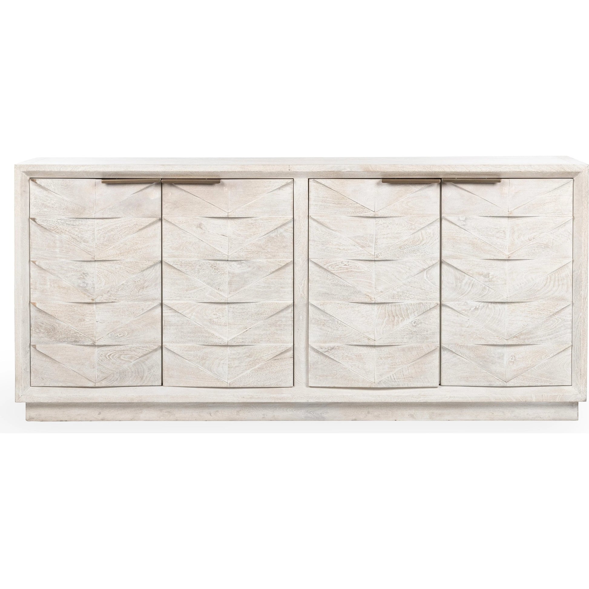 Marvin 4-Door Mango Wood Sideboard Buffet by Classic Home in whitewash. Made from mango wood in a transitional style.