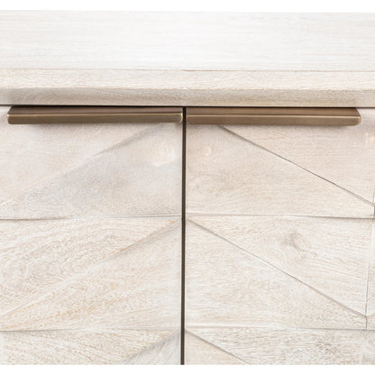 Marvin 4-Door Mango Wood Sideboard Buffet by Classic Home in whitewash. Made from mango wood in a transitional style.
