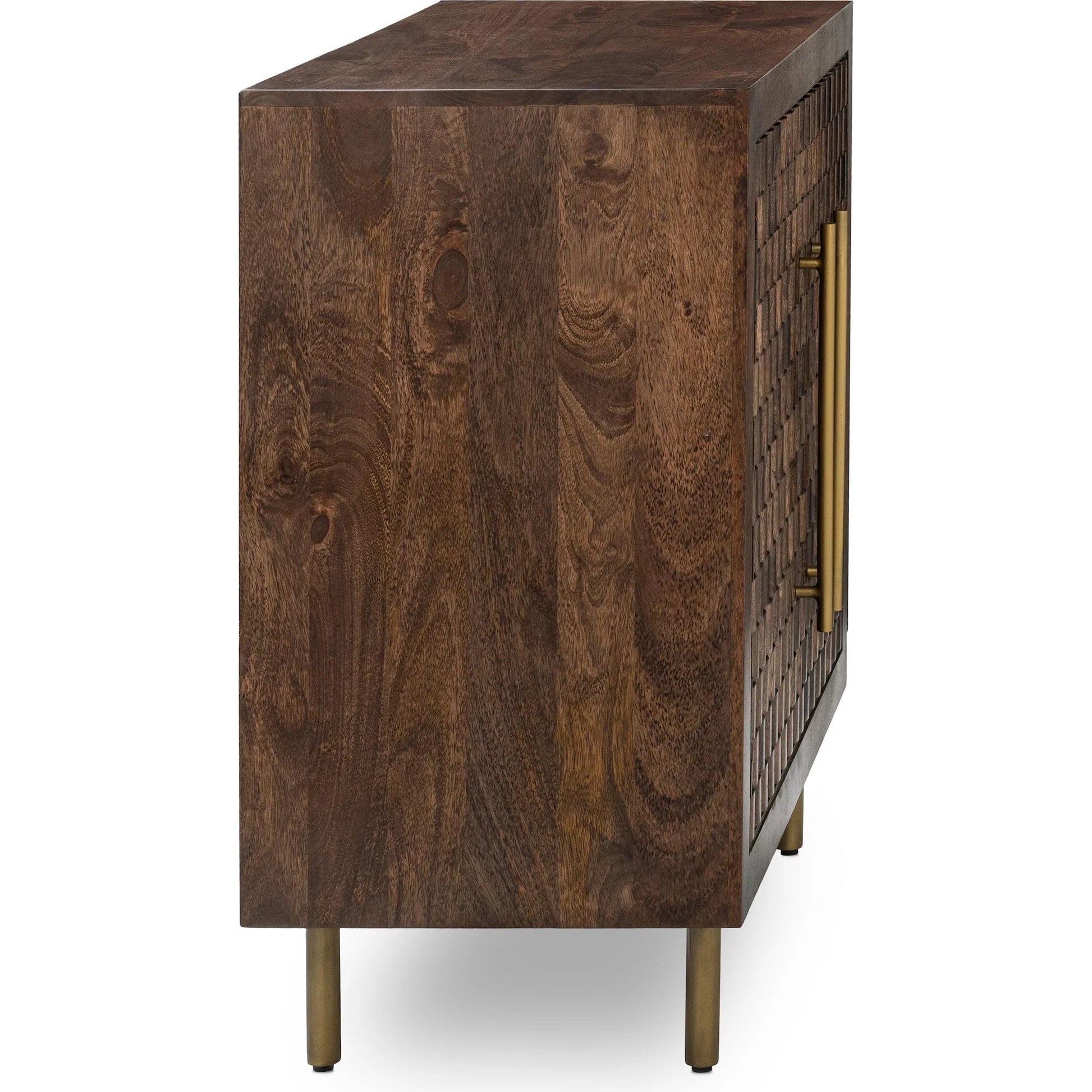 Norwood 2-Door Mango Wood Cabinet by Classic Home in dark brown. Made from mango wood in a unique style.