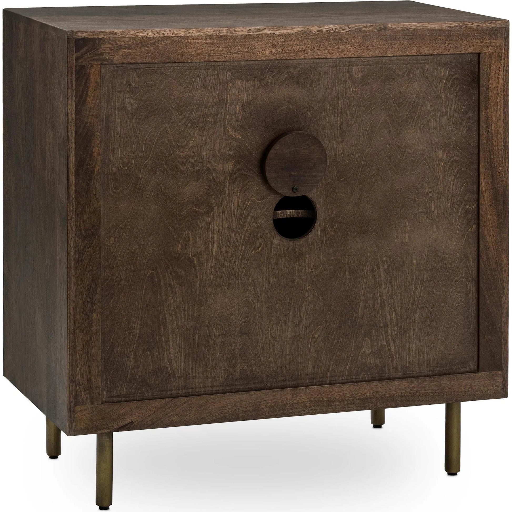 Norwood 2-Door Mango Wood Cabinet by Classic Home in dark brown. Made from mango wood in a unique style.