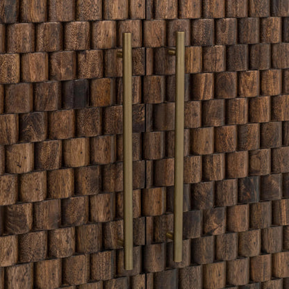 Norwood 2-Door Mango Wood Cabinet by Classic Home in dark brown. Made from mango wood in a unique style.