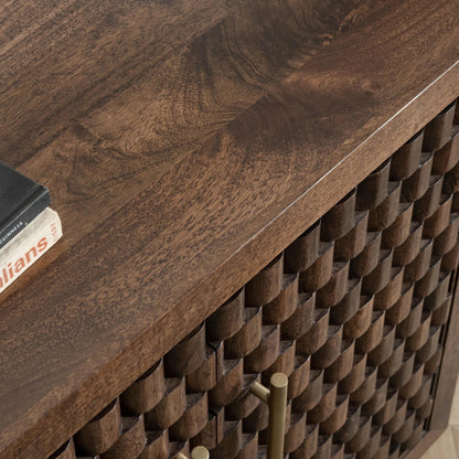 Norwood 2-Door Mango Wood Cabinet by Classic Home in dark brown. Made from mango wood in a unique style.