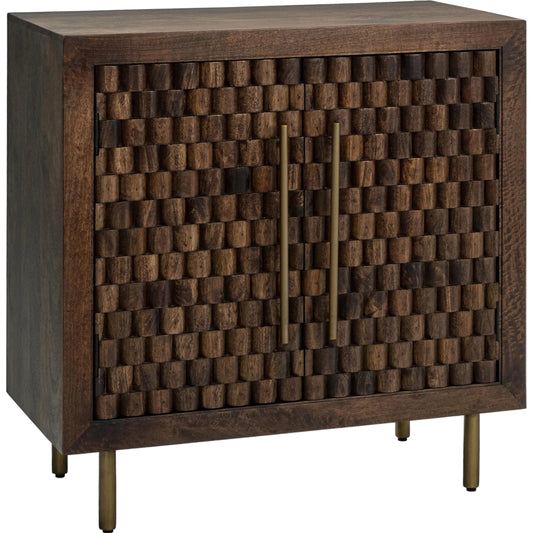 001 SI-2256330 | Primary Silo | Norwood 2-Door Mango Wood Cabinet by Classic Home in dark brown. Made from mango wood in a unique style.