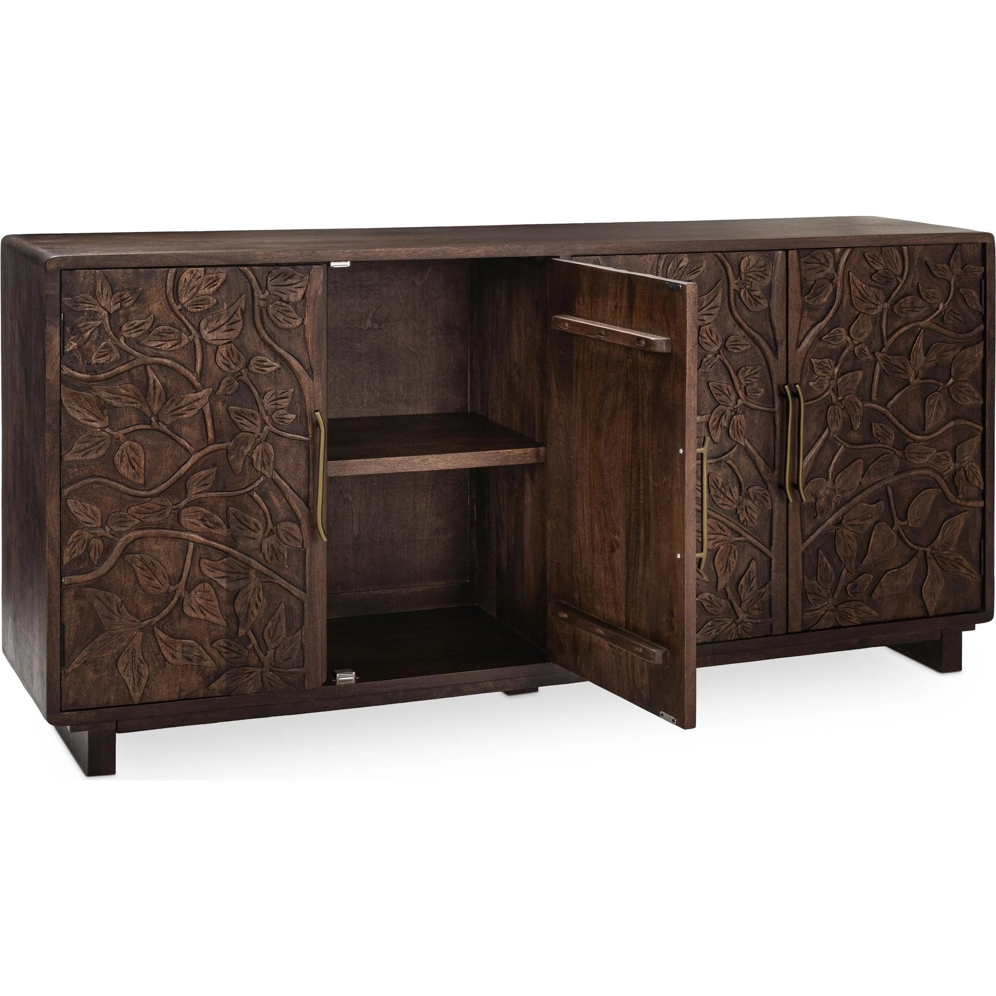 Albero 4-Door Mango Wood Sideboard Buffet by Classic Home. Made from mango wood in a traditional style.