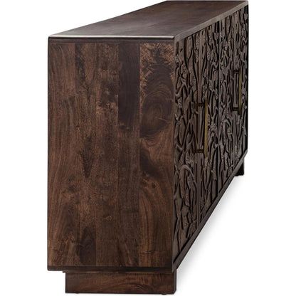 Albero 4-Door Mango Wood Sideboard Buffet by Classic Home. Made from mango wood in a traditional style.