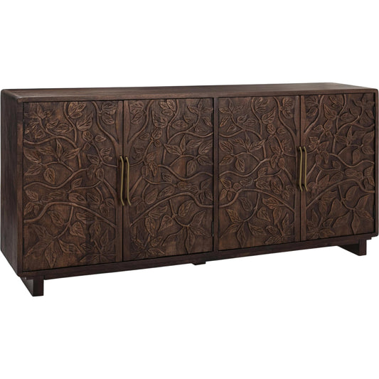 Albero 4-Door Mango Wood Sideboard Buffet by Classic Home. Made from mango wood in a traditional style.