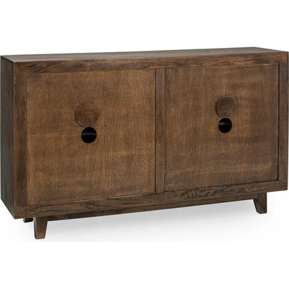 Vivienne 4-Door Mango Wood Buffet Sideboard by Classic Home in brown. Made from mango wood in a traditional style.