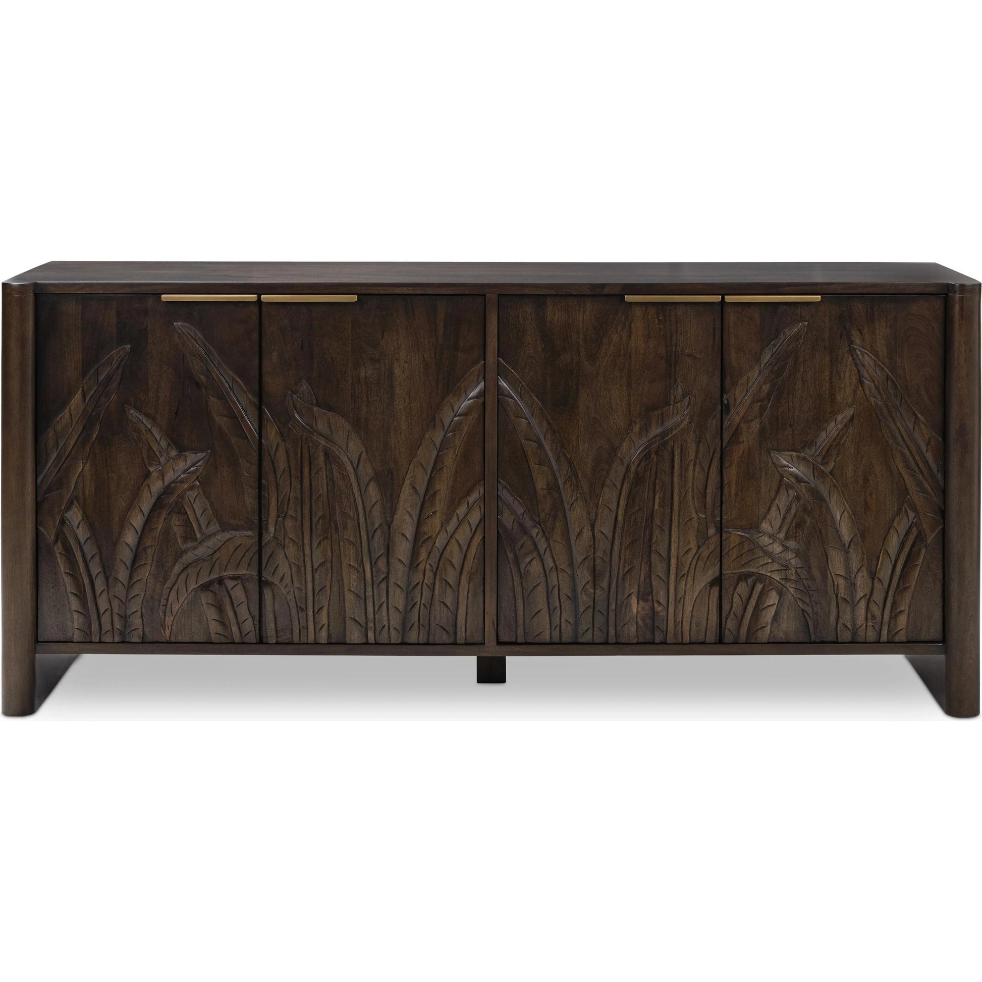 Ledro Solid Wood Dark Brown Buffet Sideboard by Classic Home in dark brown. Made from mango wood in a traditional style.