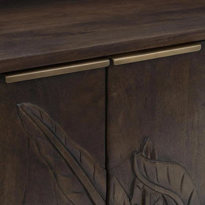 Ledro Solid Wood Dark Brown Buffet Sideboard by Classic Home in dark brown. Made from mango wood in a traditional style.