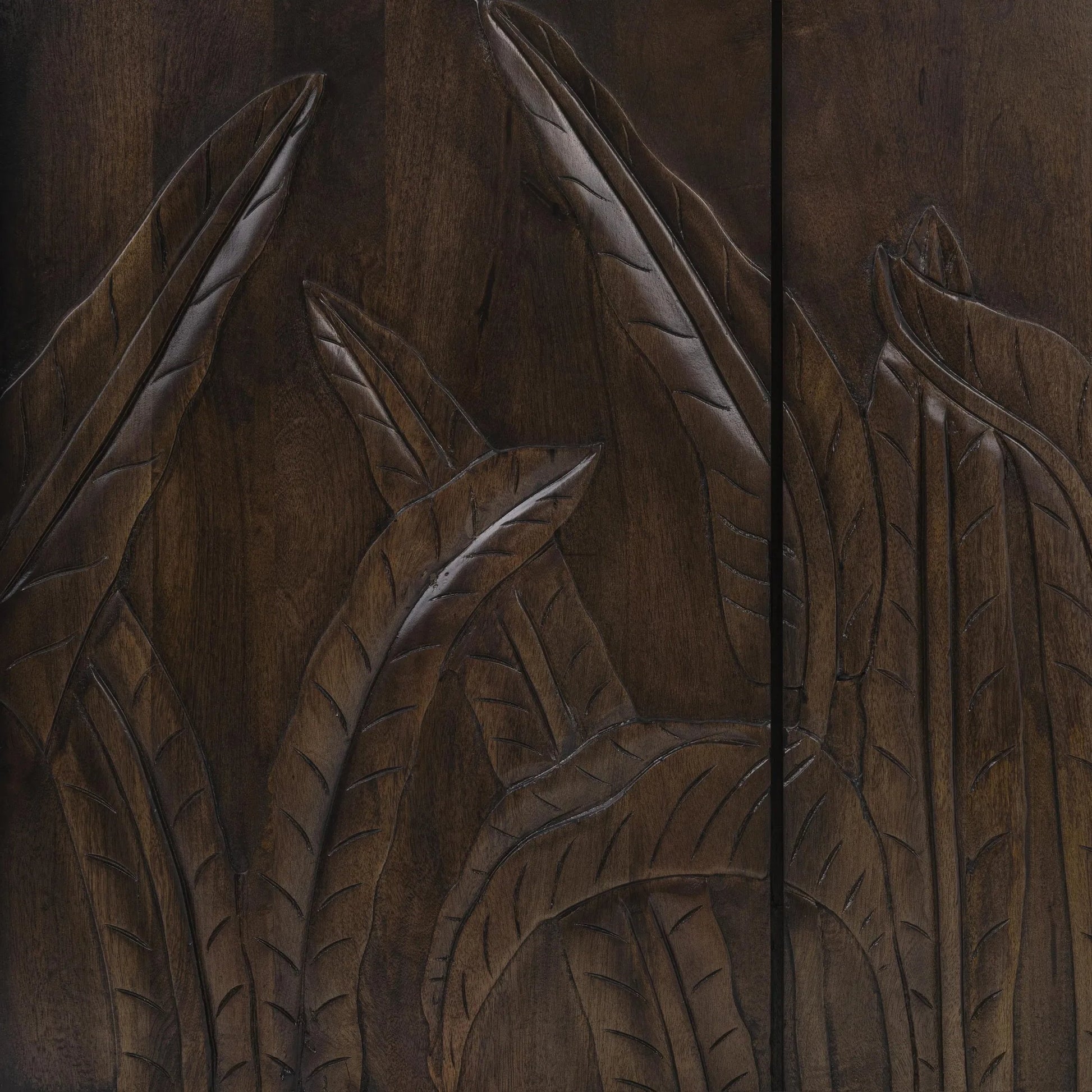 Ledro Solid Wood Dark Brown Buffet Sideboard by Classic Home in dark brown. Made from mango wood in a traditional style.