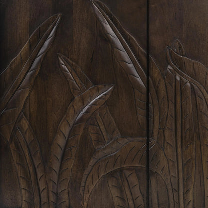 Ledro Solid Wood Dark Brown Buffet Sideboard by Classic Home in dark brown. Made from mango wood in a traditional style.