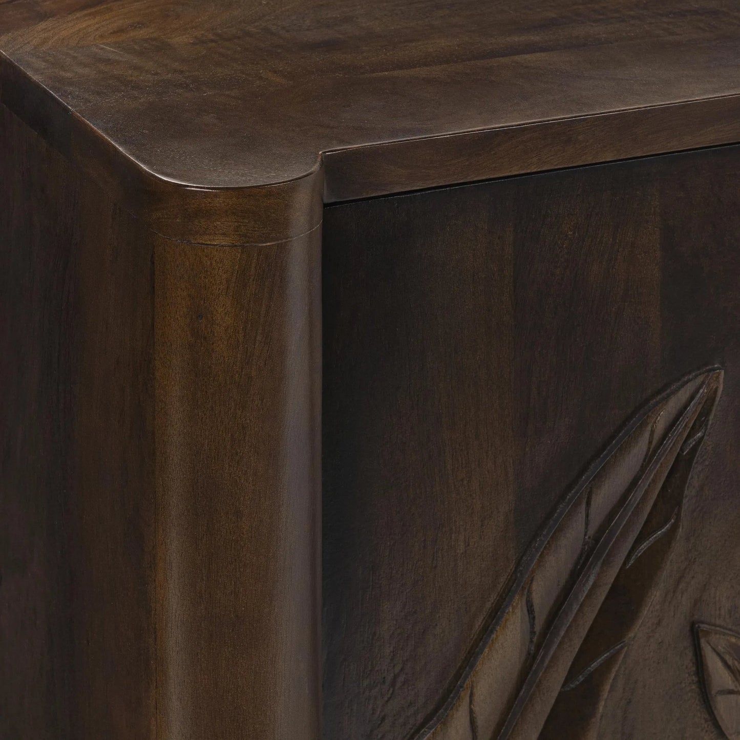 005 SI-2249251 | Closeup | Ledro Solid Wood Dark Brown Buffet Sideboard by Classic Home in dark brown. Made from mango wood in a traditional style.