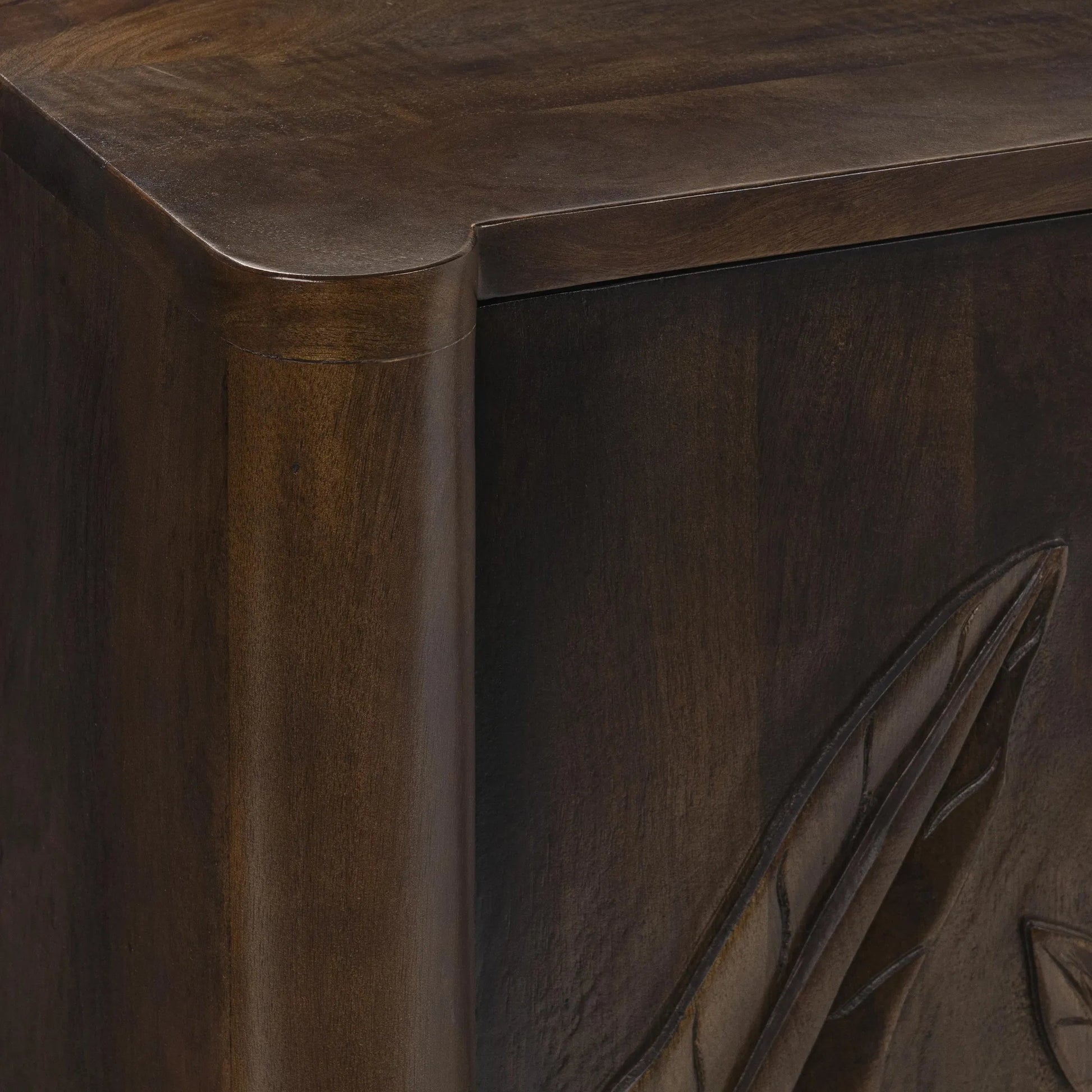 Ledro Solid Wood Dark Brown Buffet Sideboard by Classic Home in dark brown. Made from mango wood in a traditional style.