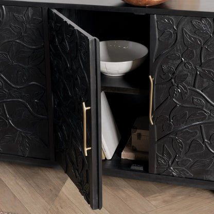 Albero 4-Door Mango Wood Sideboard Buffet by Classic Home. Made from mango wood in a traditional style.