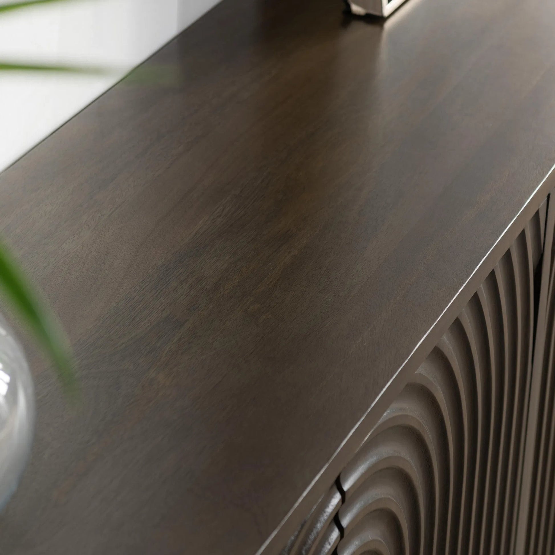Colson 4-Door Mango Wood Buffet Sideboard by Classic Home in coffee brown. Made from mango wood in a traditional style.