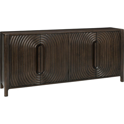 Colson 4-Door Mango Wood Buffet Sideboard by Classic Home in coffee brown. Made from mango wood in a traditional style.