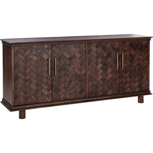 Shira Mango Wood Sideboard Buffet by Classic Home in brown. Made from mango wood in a traditional style.