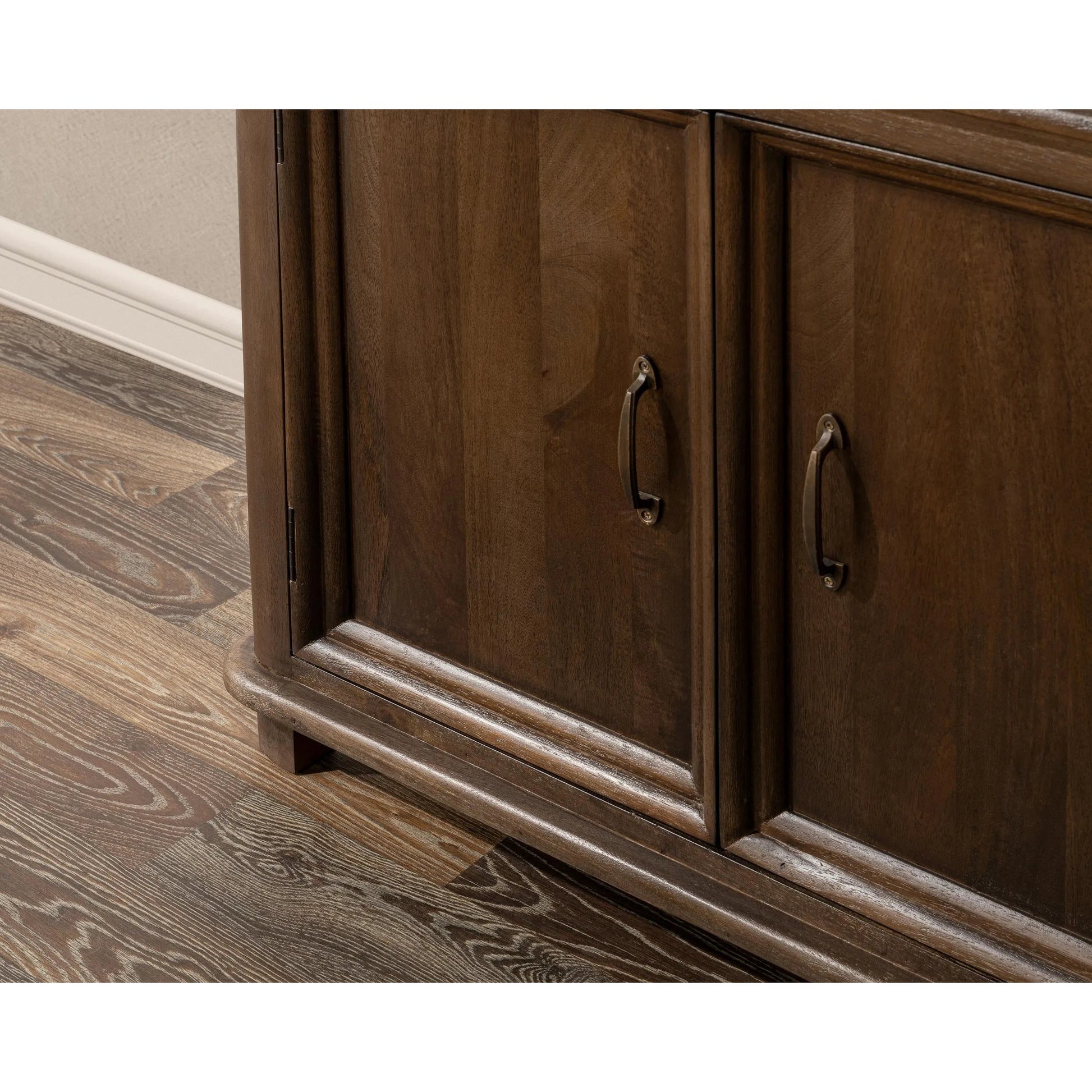 Brookside 4-Door Mango Wood Sideboard Buffet by Classic Home. Made from mango wood in a traditional style.