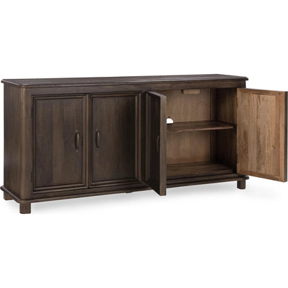 Brookside 4-Door Mango Wood Sideboard Buffet by Classic Home. Made from mango wood in a traditional style.