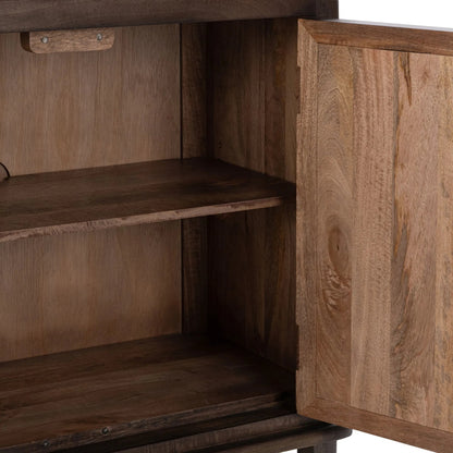 Brookside 4-Door Mango Wood Sideboard Buffet by Classic Home. Made from mango wood in a traditional style.