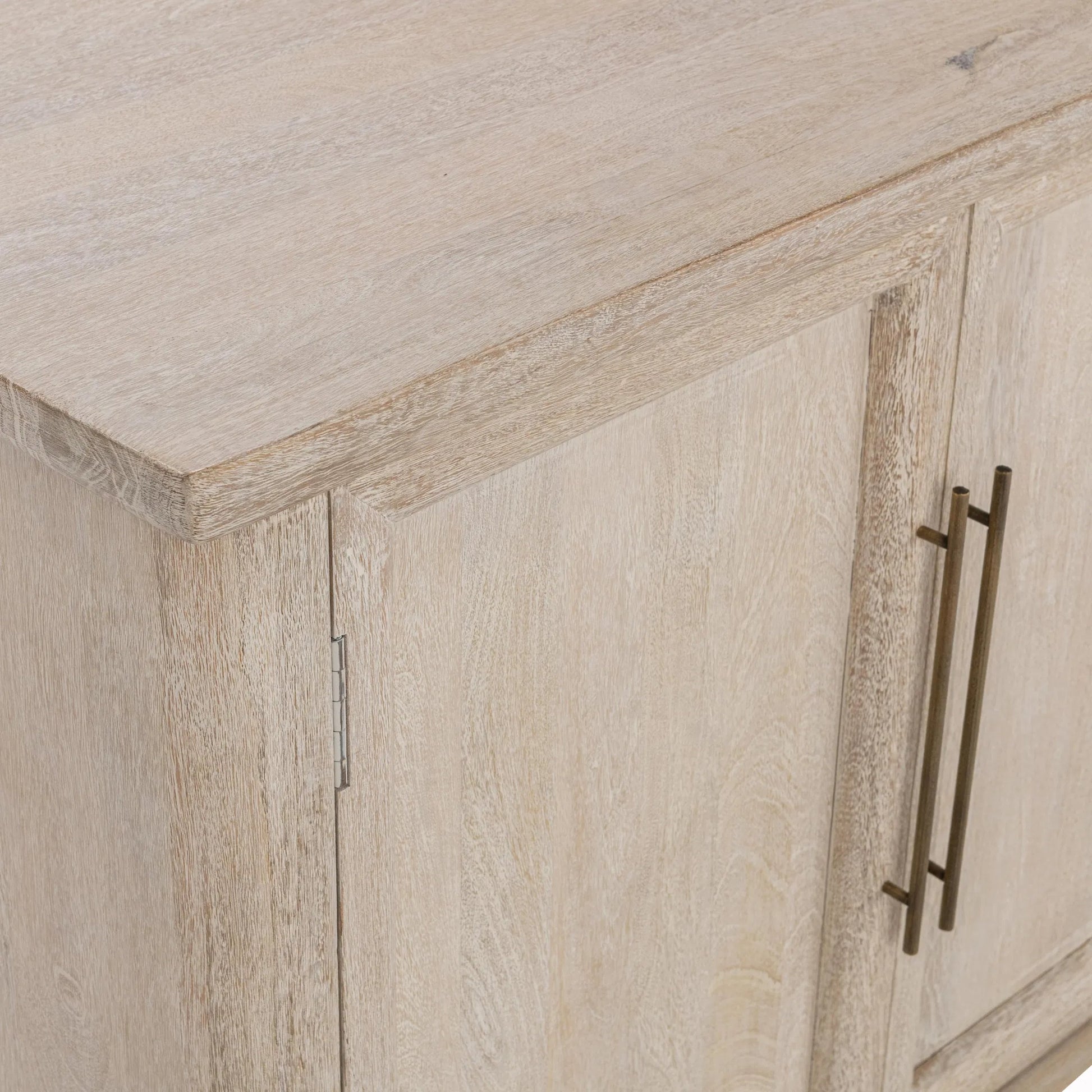 Beau Mango Wood Sideboard Buffet by Kosas Home in light mango wood. Made from mango wood in a transitional style.