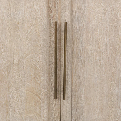 Beau Mango Wood Sideboard Buffet by Kosas Home in light mango wood. Made from mango wood in a transitional style.