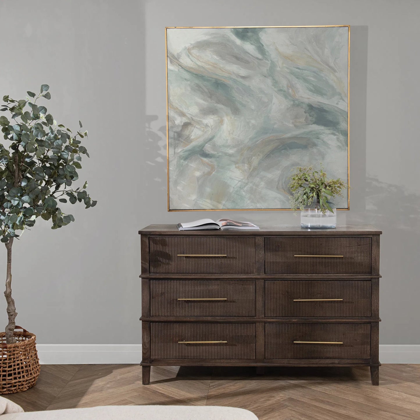 011 SI-2353736 | Lifestyle | Westlake 6-Drawer Mango Wood Dresser by Classic Home. Made from mango wood in a traditional style.