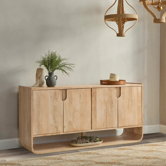 Laguna Mango Wood Sideboard Buffet by Classic Home in natural. Made from mango wood in a unique style.