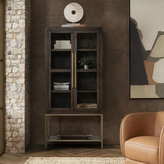 Freemont Cabinet by Classic Home in kona brown. Made from solid mango wood in a traditional style.