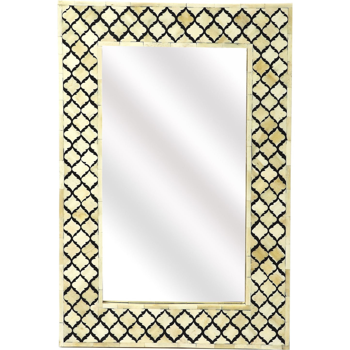 001 S-346410 | Additional Silo | Yasmin Bone Inlay Wall Mirror by Butler Specialty Company in off white and black bone inlay. Made from mdf, bone inlay, resin, mirror glass in a eclectic & global style.