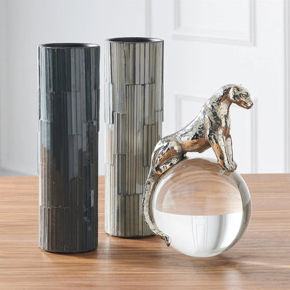 Jaguar on Crystal Ball by Global Views. Made from brass, crystal in a eclectic & global style.