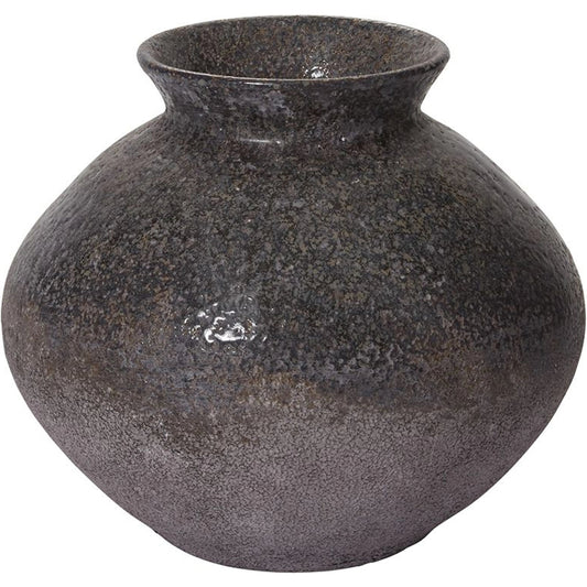 Kypros Pot by Accent Decor in dark-grey. Made from ceramic in a modern style.