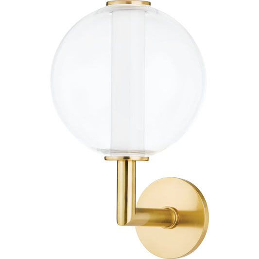 Richford 1 Light Wall Sconce by Hudson Valley in aged brass. Made from steel in a modern style.